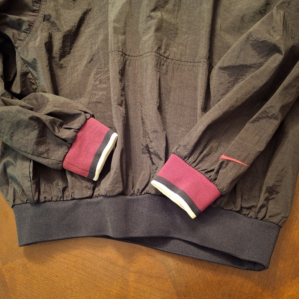 Vintage Nike Black Nylon Long Sleeve Pullover Windbreaker Top   Unisex Size XL - Picture 9 of 16